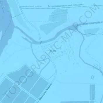 Mappa topografica Чаган, altitudine, rilievo