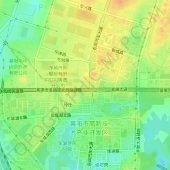 Mappa topografica 高新区汉江国投运动公园, altitudine, rilievo