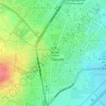 Mappa topografica Parque del edificio Atenea, altitudine, rilievo