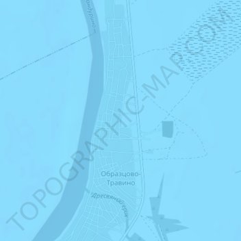 Mappa topografica Образцово-Травино, altitudine, rilievo