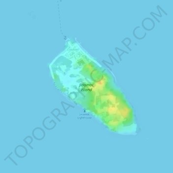 Mappa topografica Jinamoc Island, altitudine, rilievo