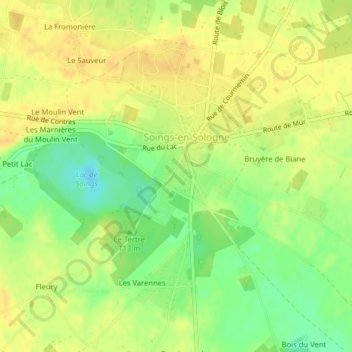 Mappa topografica Le Parc, altitudine, rilievo
