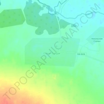 Mappa topografica Сорок-Сайдак, altitudine, rilievo