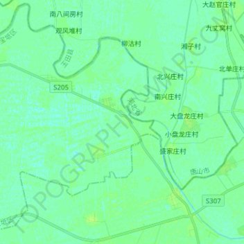 Mappa topografica 蓟运河, altitudine, rilievo
