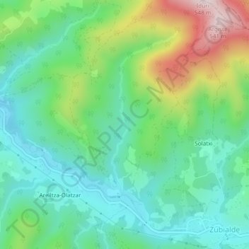 Mappa topografica Ostola, altitudine, rilievo