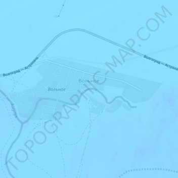 Mappa topografica Вольное, altitudine, rilievo