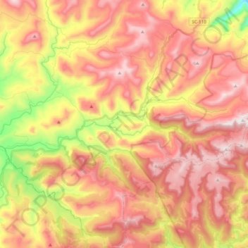 Mappa topografica Rio Lava-tudo, altitudine, rilievo