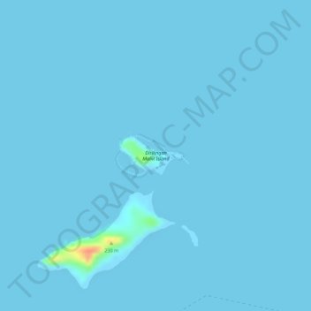 Mappa topografica Dicilingan Island, altitudine, rilievo