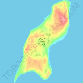 Mappa topografica Crozier Island, altitudine, rilievo