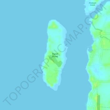 Mappa topografica Kopiat Island, altitudine, rilievo