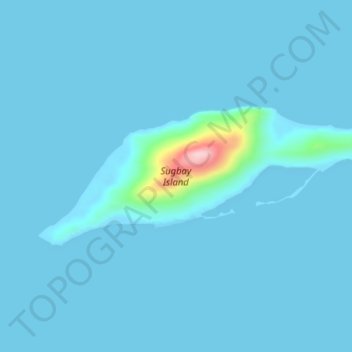 Mappa topografica Sugbay Island, altitudine, rilievo