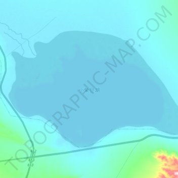 Mappa topografica 小柴旦湖, altitudine, rilievo