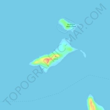 Mappa topografica Horse Island, altitudine, rilievo