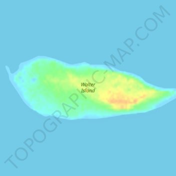 Mappa topografica Walter Island, altitudine, rilievo