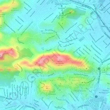 Mappa topografica Serra da Misericórdia, altitudine, rilievo