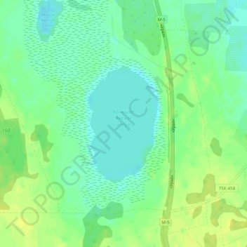Mappa topografica Большое Ямское озеро, altitudine, rilievo