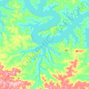 Mappa topografica Bull Shoals Lake, altitudine, rilievo