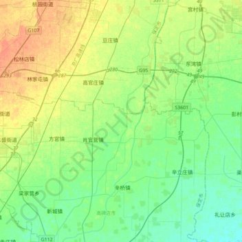 Mappa topografica 仓尚河, altitudine, rilievo