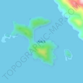Mappa topografica 西峰岛, altitudine, rilievo