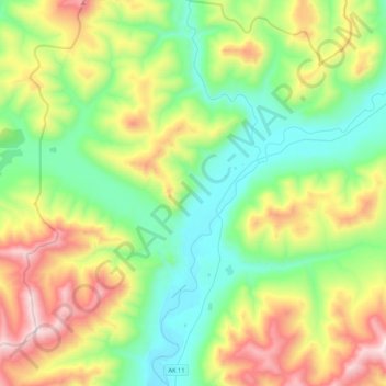 Mappa topografica Wiseman, altitudine, rilievo