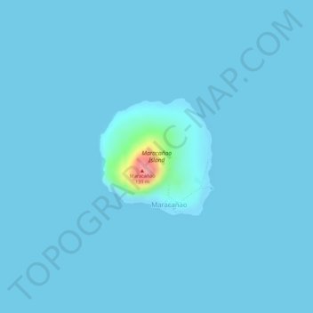 Mappa topografica Maracañao Island, altitudine, rilievo