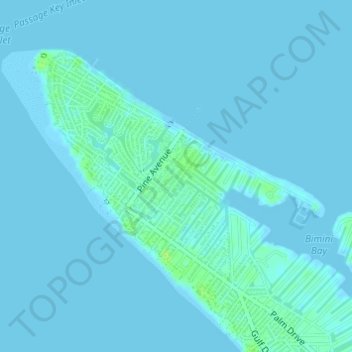 Mappa topografica Anna Maria island, altitudine, rilievo