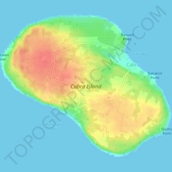 Mappa topografica Cabra Island, altitudine, rilievo
