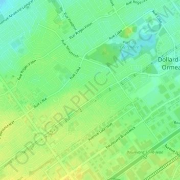 Mappa topografica Parc Frontenac, altitudine, rilievo