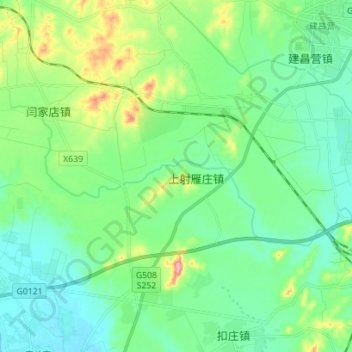 Mappa topografica 凉水河, altitudine, rilievo