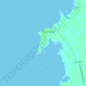 Mappa topografica Pine Island, altitudine, rilievo