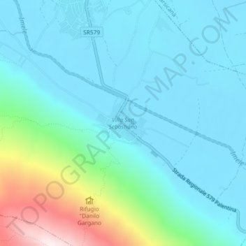 Mappa topografica Villa San Sebastiano, altitudine, rilievo