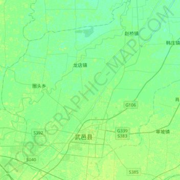 Mappa topografica 滏阳新河, altitudine, rilievo