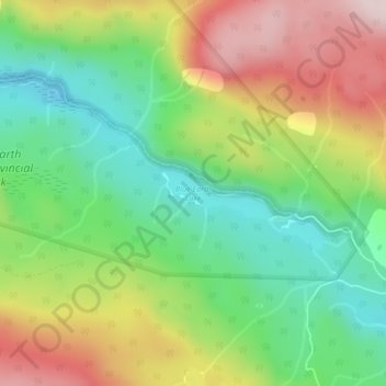 Mappa topografica Blue Earth Lake, altitudine, rilievo