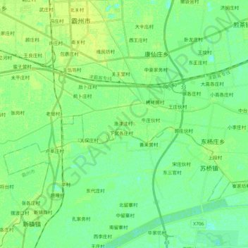 Mappa topografica 中亭河, altitudine, rilievo