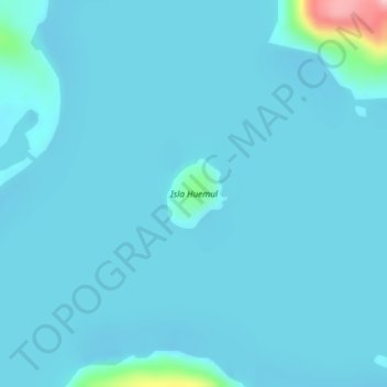Mappa topografica Isla Huemul, altitudine, rilievo
