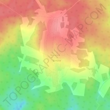 Mappa topografica Бочиха, altitudine, rilievo