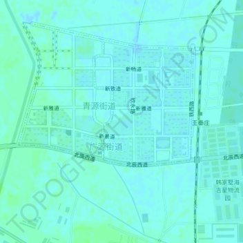 Mappa topografica 双青公园, altitudine, rilievo