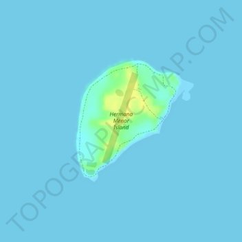 Mappa topografica Hermana Menor Island, altitudine, rilievo