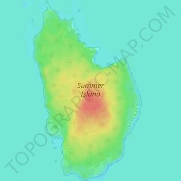 Mappa topografica Summer Island, altitudine, rilievo