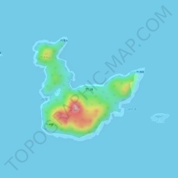 Mappa topografica 竹洲, altitudine, rilievo