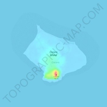 Mappa topografica Cocoro Island, altitudine, rilievo