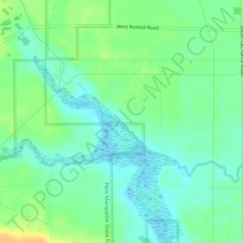 Mappa topografica Gunnerson Creek, altitudine, rilievo