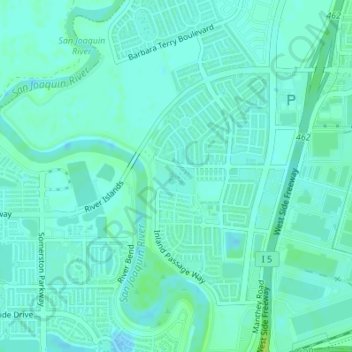 Mappa topografica Mossdale Landing Community Park, altitudine, rilievo