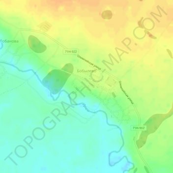 Mappa topografica Бобылево, altitudine, rilievo