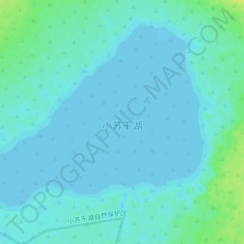 Mappa topografica 小苏干湖, altitudine, rilievo