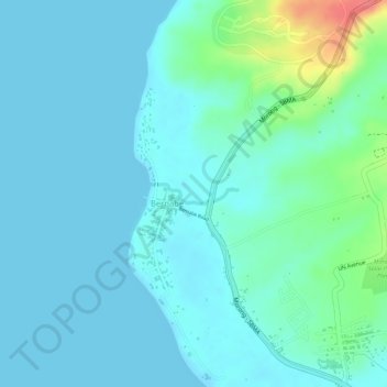 Mappa topografica Sabang River, altitudine, rilievo