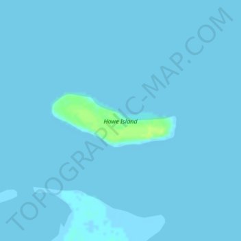 Mappa topografica Howe Island, altitudine, rilievo