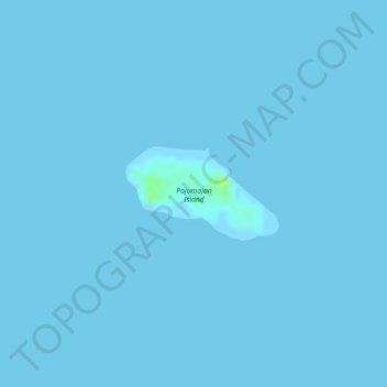 Mappa topografica Pajumajan Island, altitudine, rilievo