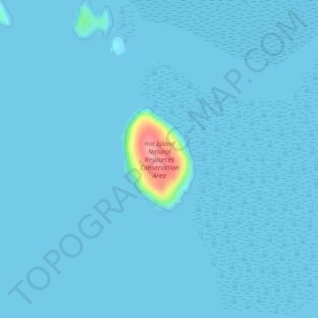 Mappa topografica Hat Island, altitudine, rilievo