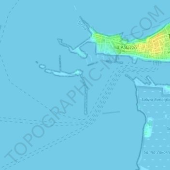 Mappa topografica Isola Colombaia, altitudine, rilievo